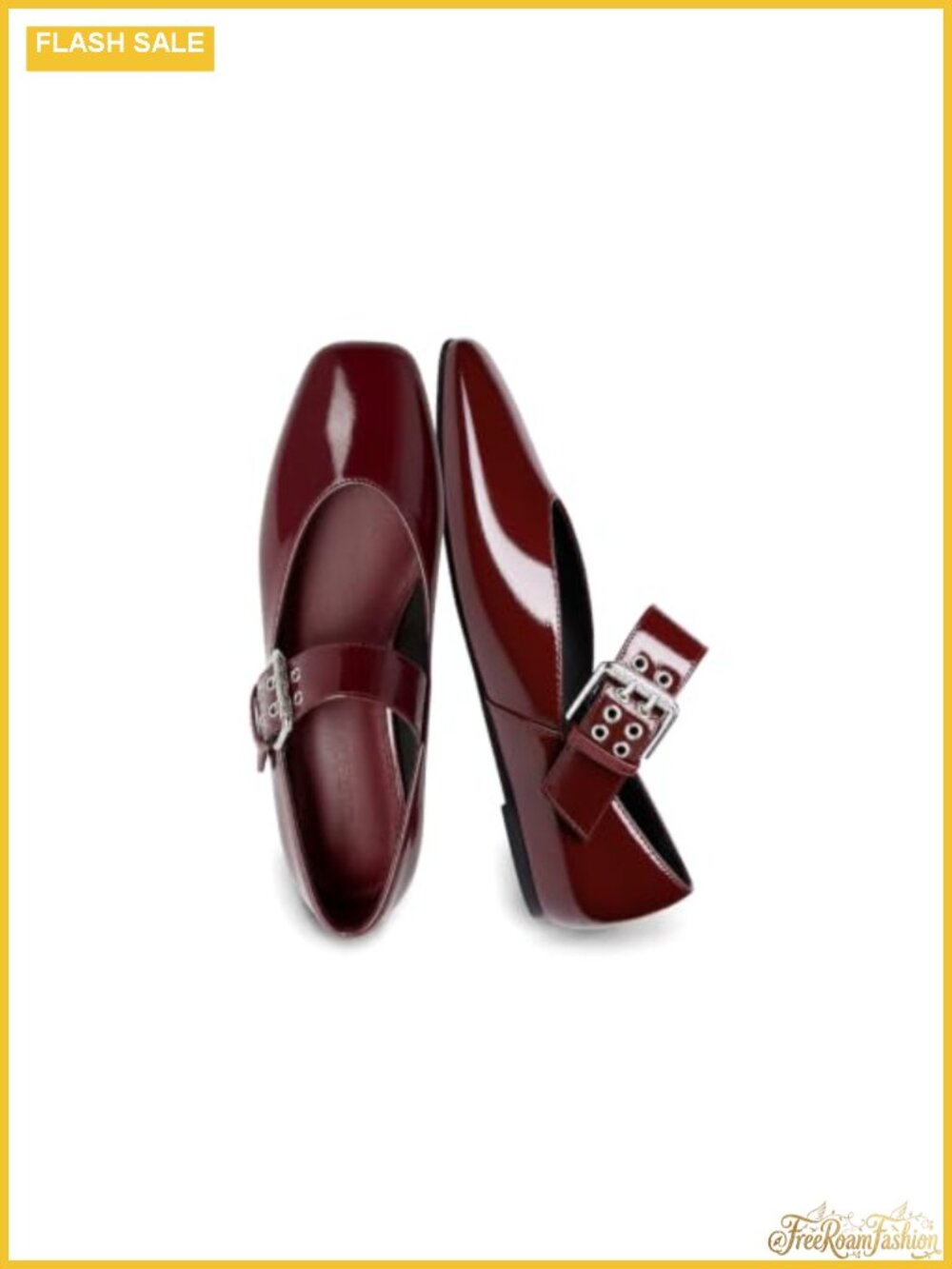 Women's Square Toe Ballet Flats Adjustable Strap Mary Jane Shoes